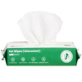 PETMARVEL Silver Ion Antibacterial Dog Cat Wipes Unscented, Hypoallergenic For Paws Butt Face & Ear