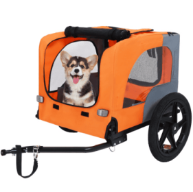 Utdoor Heavy Duty Collapsible Pet Bike Trailer With 16-Inch All Terrain Wheels & Universal Hitch   Foldable Dog Cargo Carrier Cart For Bicycles